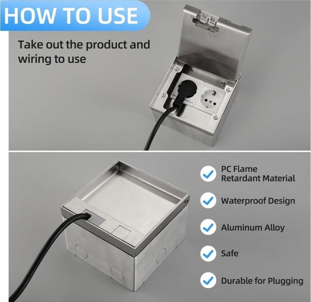 Base a presa integrata in acciaio inossidabile