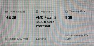 OPORTUNIDAD! PC Gamer RTX 3060 Ti + Ryzen 5 