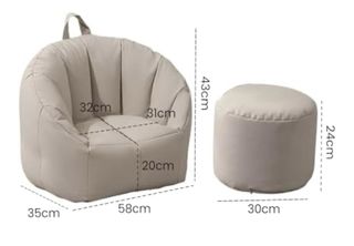 Sofá infantil beige polipiel