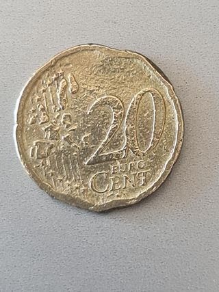Moneda 20 céntimos Cervantes 1999 defectuosa