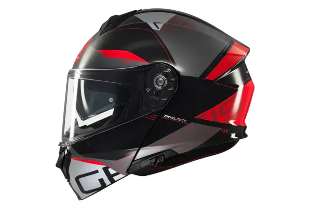 Casco Modular Genesis Negro/Gris/Rojo