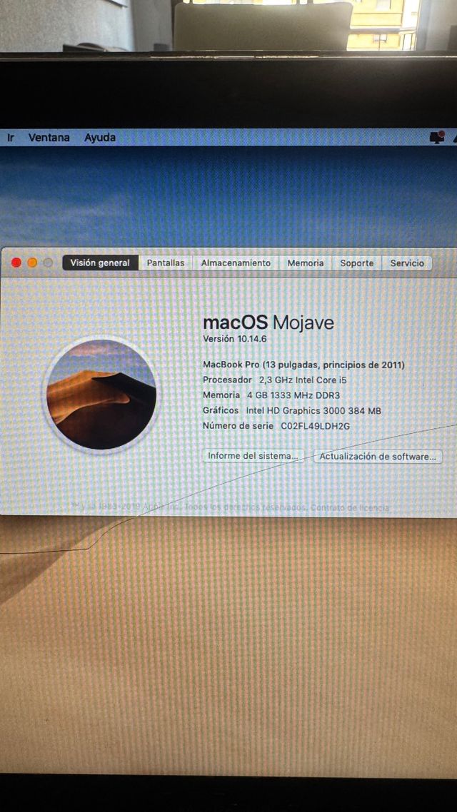 MacBook Pro 13 2011 Plata