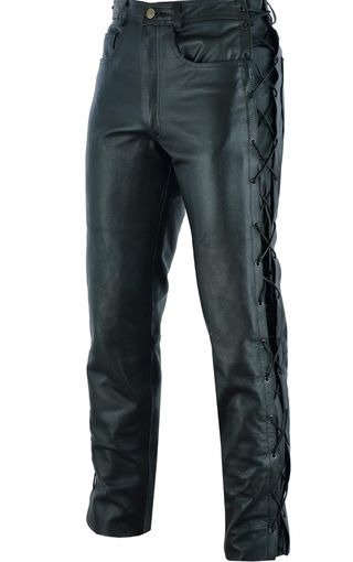 Pantalón Motero Negro Unisex con Cordones