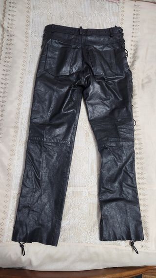 Pantalón Motero Negro Unisex con Cordones