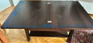 Mesa de centro extensible con ruedas