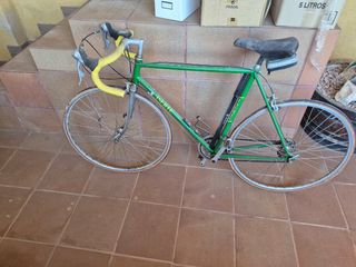 Bicicleta de carretera verde ISERTE antigua 