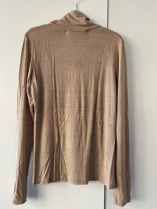 Jersey Zara cuello alto beige/marrón