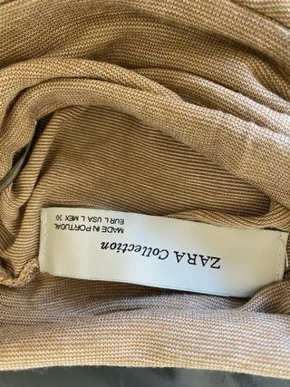 Jersey Zara cuello alto beige/marrón