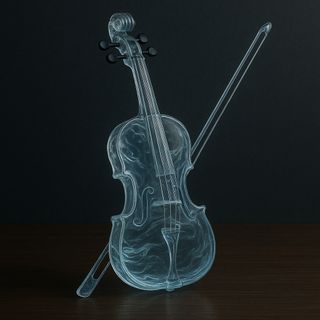 Violín transparente con arco