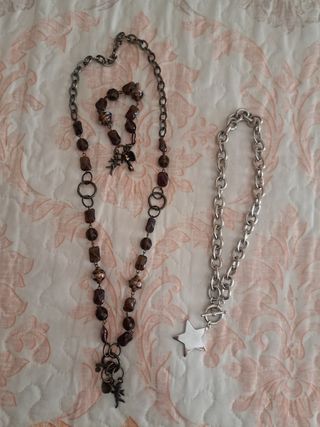 Collar y pulsera cristal y collar estrella