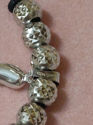 Collana cornetto oro bianco con strass