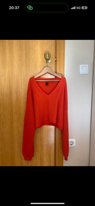 Jersey corto pico manga larga rojo
