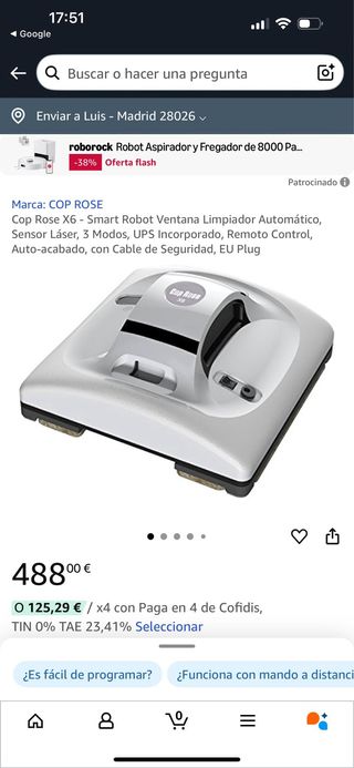 Robot Limpiacristales Cop Rose X6