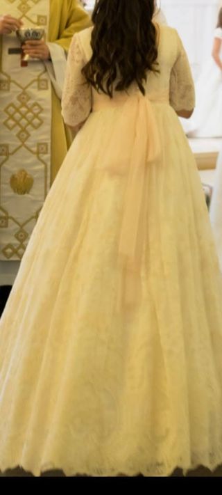 Traje Comunión Niña Encaje Flores