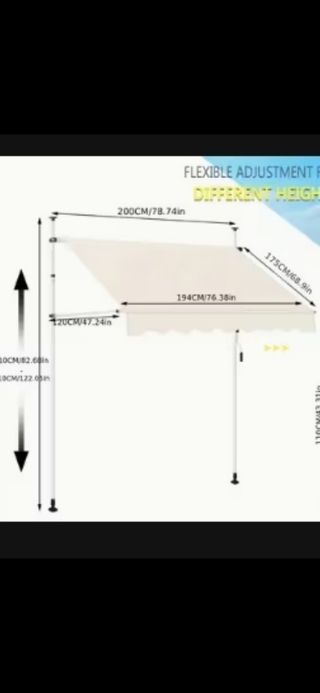 Toldo crema 200cm.