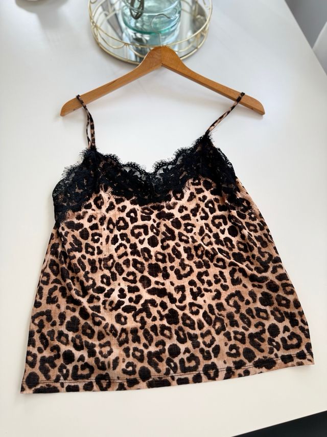 Top lencero Zara estampado leopardo