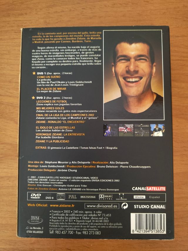 DVD Zinedine Zidane Como Un Sueño