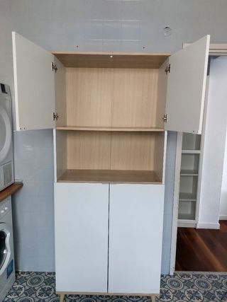 Mueble Alacena Blanco y Madera