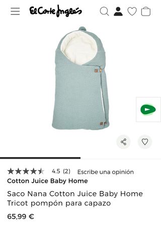 Saco capazo bebé tejido Cotton Juice 