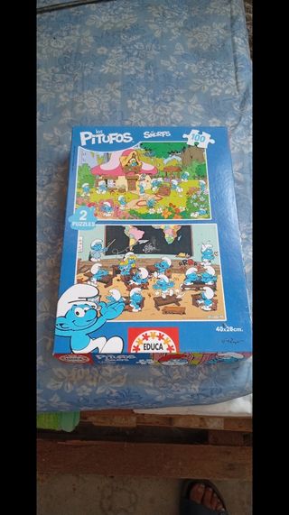 Escuchó ofertas Puzzle Los Pitufos Educa 2x100 pie