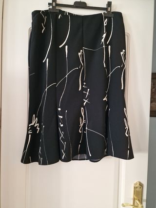 Conjunto Falda y Chaqueta blanca y negro 