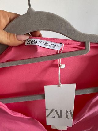 Body Zara manga larga rosa fucsia