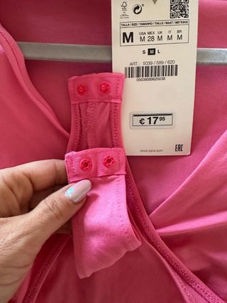 Body Zara manga larga rosa fucsia
