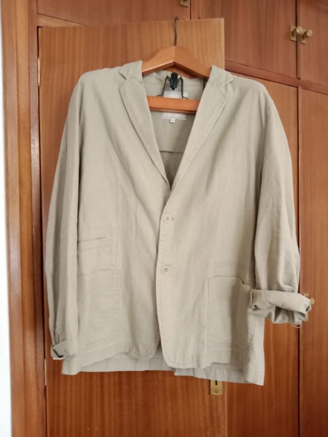 Americana beige hombre