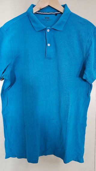 Camiseta Polo EW Manga Corta Azul Talla 4XL
