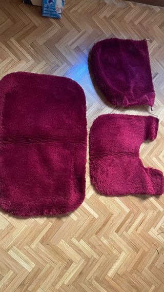 Conjunto 3 alfombras baño felpa