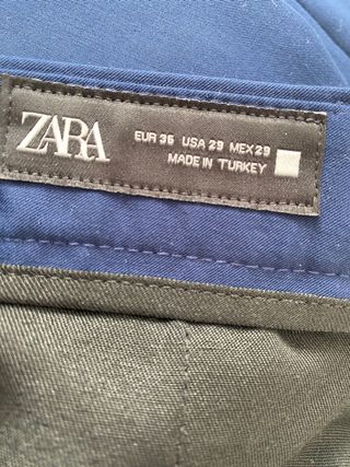 Traje Zara azul klein 