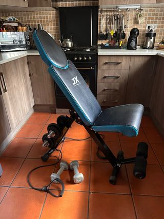 Banco de Gimnasio ajustable y Mancuernas