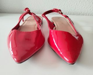 Zapatos planos charol rojo