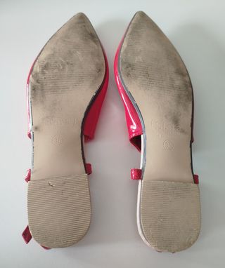 Zapatos planos charol rojo