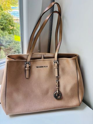Bolso de hombro Michael Kors Beige/Dorado Original