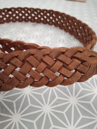 Cinturón piel trenzado asta multicolor