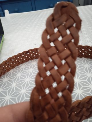 Cinturón piel trenzado asta multicolor