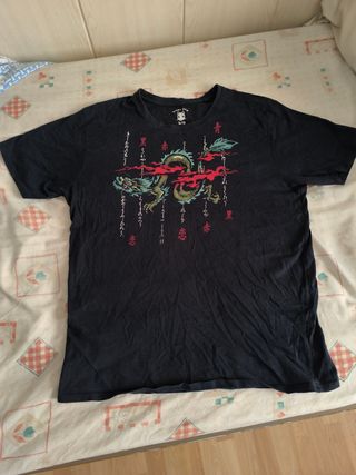 Camiseta Negra Dragón Japonés