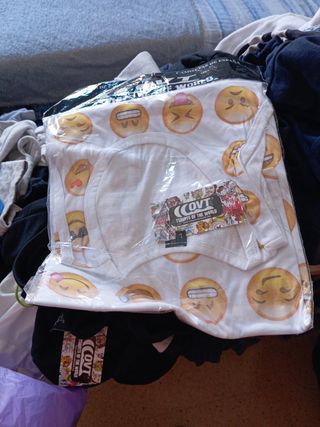 Camisetas tirantes emojis blancas