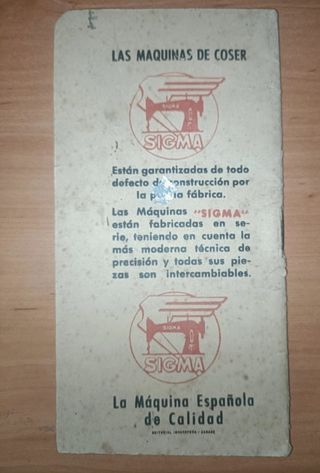 Catálogo Máquinas de Coser Sigma