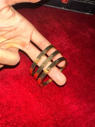 3 Pulseras Cartier Bañadas en Oro