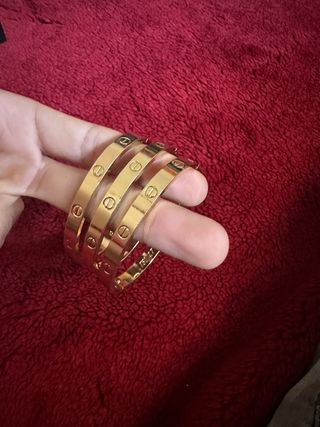 3 Pulseras Cartier Bañadas en Oro