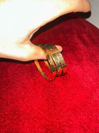 3 Pulseras Cartier Bañadas en Oro