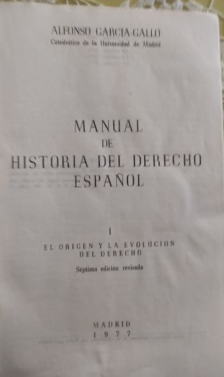 Manual de Historia del Derecho Español