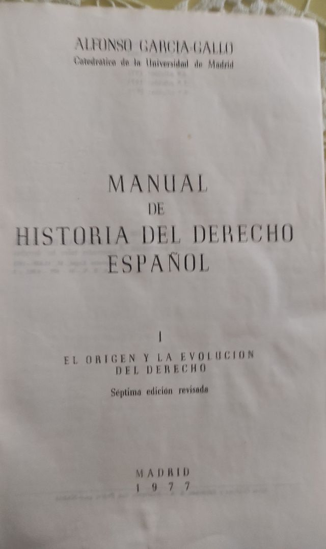 Manual de Historia del Derecho Español