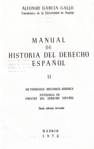 Manual de Historia del Derecho Español