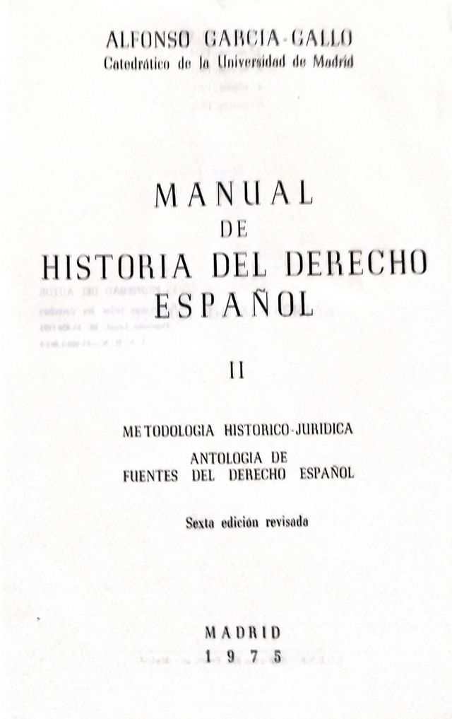 Manual de Historia del Derecho Español