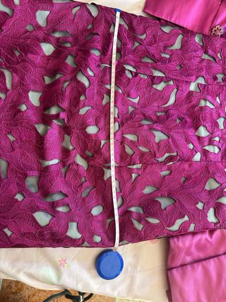 Vestido de fiesta rosa y morado