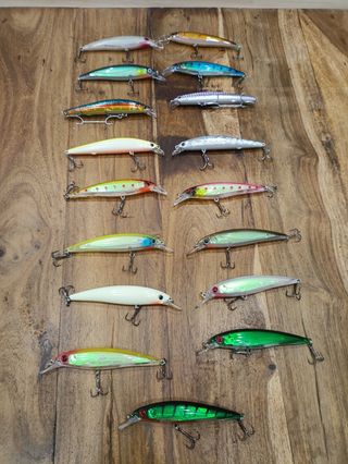 señuelos pesca 12gr spinning muestras caña carrete