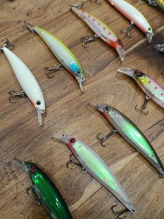 señuelos pesca 12gr spinning muestras caña carrete